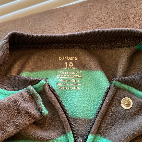 Carter’s Onesie pajama, green and grey with tractor, 18m - Picture 3 of 3